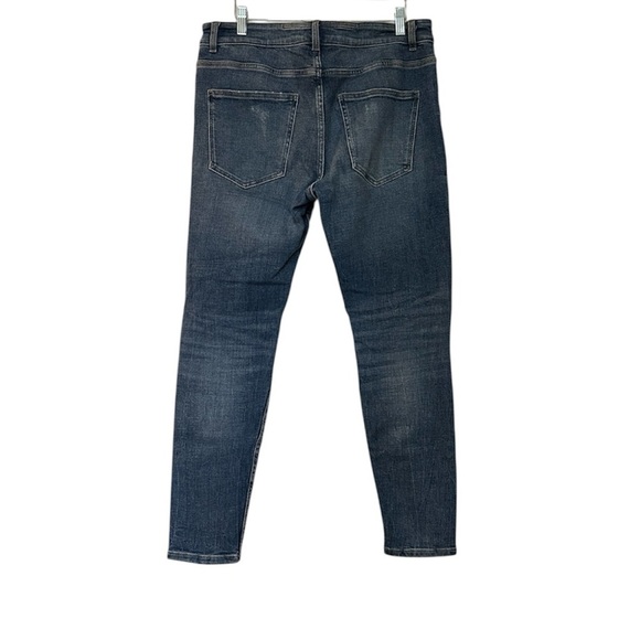 Zara Men’s Slim Button fly Distressed Jeans Blue 34x29 - Picture 8 of 8